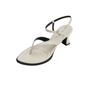 Reike Nen Leaf Y2K Thong Sling Back White Contrast Black Sandal Pump